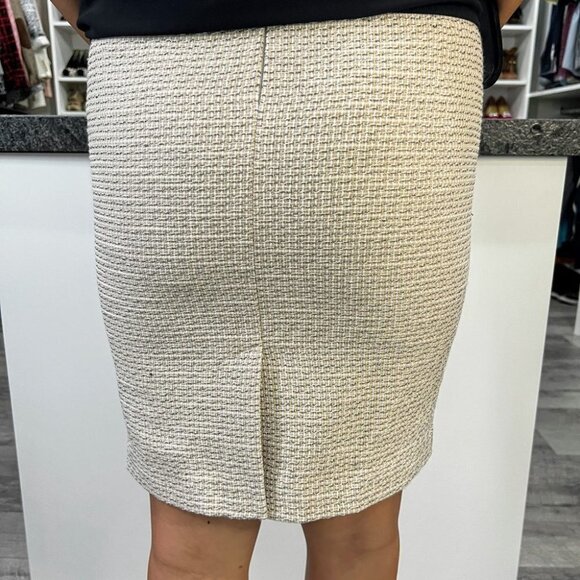 NEW Calvin Klein Beige Gray Tweed Pencil Skirt - Picture 5 of 8